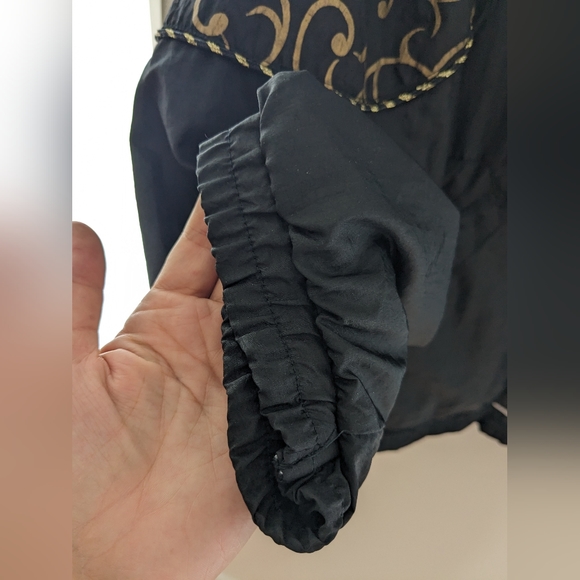 Vintage Windbreaker Black and Gold Pattern Lined Women's Size XL - Picture 5 of 9